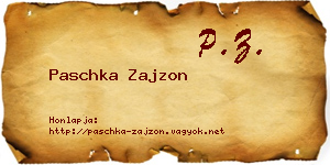 Paschka Zajzon névjegykártya